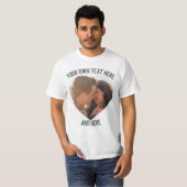 benutzerdefinierte Liebe Foto Herzform und Text T-Shirt (Vorne ganz)