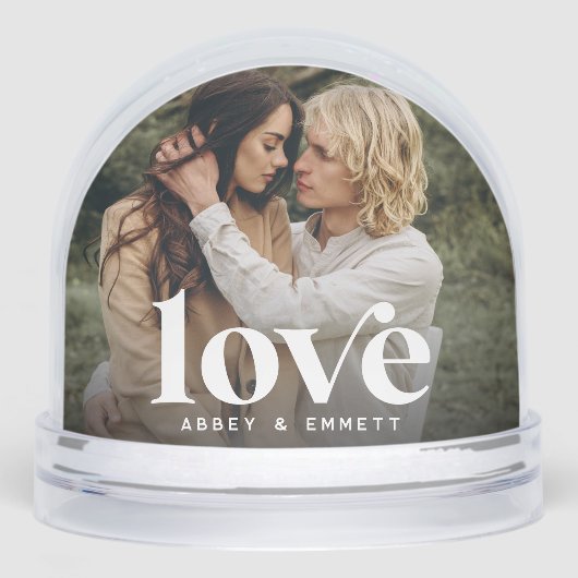 Benutzerdefinierte Liebe Foto Snow Globe mit Namen Schneekugeln (Vorderseite)