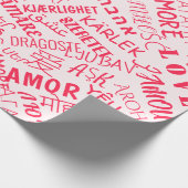 Benutzerdefinierte Liebe für mehrsprachiges Papier Geschenkpapier (Ecke)