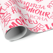 Benutzerdefinierte Liebe für mehrsprachiges Papier Geschenkpapier (Rolleneckpunkt)