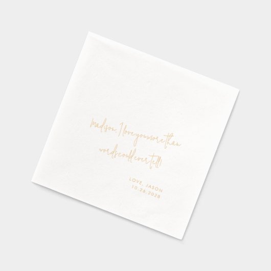 Benutzerdefinierte Liebe Hinweis Handgeschriebene  Servietten Mit Folie (Links)
