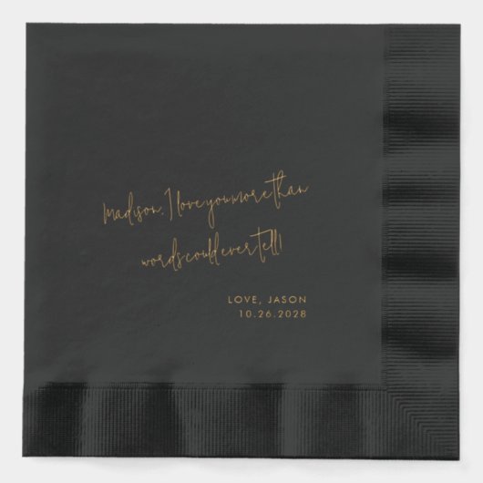 Benutzerdefinierte Liebe Hinweis Handgeschriebene Servietten Mit Folie (Vorderseite)