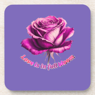 Benutzerdefinierte Liebe in voller Blüte Rose Vale Getränkeuntersetzer