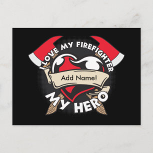 Benutzerdefinierte Liebe Mein Firefighter Postkarte