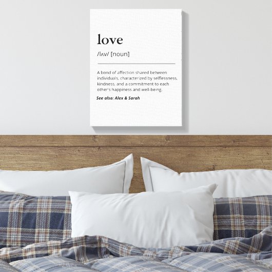 Benutzerdefinierte Liebe mit Nachnamen-Wörterbuch Leinwanddruck (Insitu (Schlafzimmer))