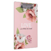 Benutzerdefinierte Liebe mit rosa Blume Klemmbrett (Rechts)