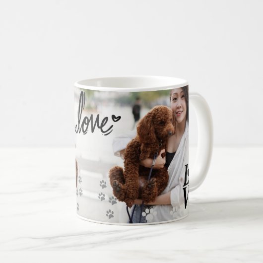 Benutzerdefinierte LIEBE Pad Print Dog Lover Tasse (VorderseiteRechts)