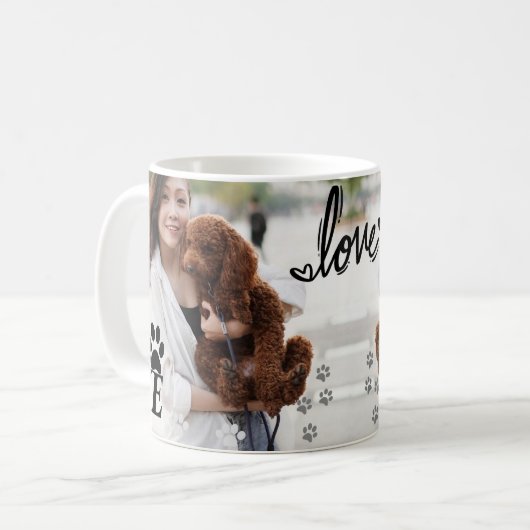 Benutzerdefinierte LIEBE Pad Print Dog Lover Tasse (Vorderseite Links)