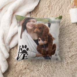 Benutzerdefinierte LIEBE Paw Print Dog Lover Kisse Kissen
