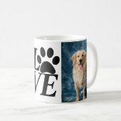 Benutzerdefinierte LIEBE Paw Print Dog Lover Tasse (VorderseiteRechts)
