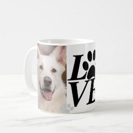 Benutzerdefinierte LIEBE Paw Print Dog Lover Tasse