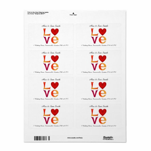 Benutzerdefinierte LIEBE Square Buchstaben Rot und (Vorne)