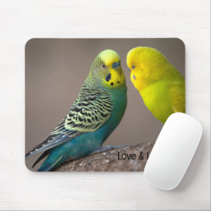 Benutzerdefinierte Liebe und Liebe Text Papageien  Mousepad