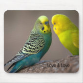 Benutzerdefinierte Liebe und Liebe Text Papageien Mousepad (Vorne)