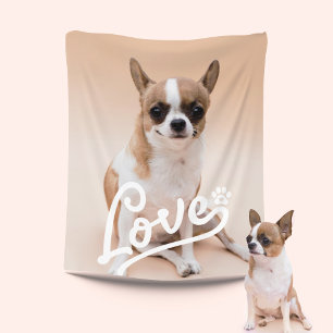 Benutzerdefinierte Liebes-Pfotenabdruck-Hunde-Lieb Fleecedecke