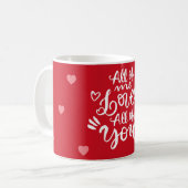 Benutzerdefinierte Liebesbotschaft Herzen Personal Kaffeetasse (Vorderseite Links)