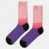 Benutzerdefinierte Light Dark Pink Purple Farbbblo Socken (Linkes Detail)