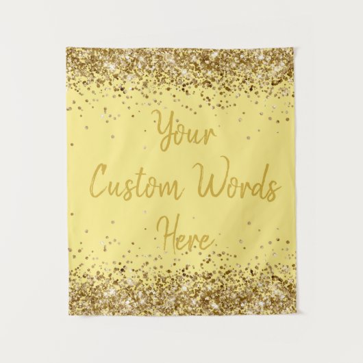 Benutzerdefinierte Light Yellow Gold Geburtstagsfe Wandteppich (Vorderseite)