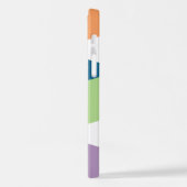 Benutzerdefinierte Lila Aquamarine blaue Limetteng iPhone Hülle (Linke Seite)