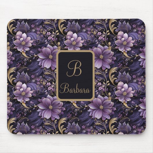 Benutzerdefinierte lila Blumen Mousepad (Vorne)