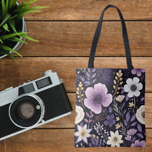 Benutzerdefinierte lila Blumen-Tasche für Sie, Mut Tasche