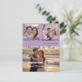 Benutzerdefinierte Lila Hochzeit speichern Sie das Save The Date (Stehend Vorderseite)