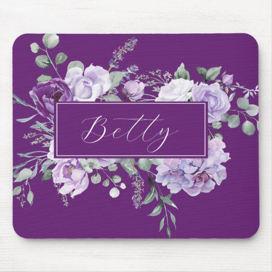 Benutzerdefinierte lila Rosen Mousepad (Vorne)