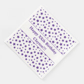 Benutzerdefinierte Lila Sterne mit Geburtstagspart Serviette (Ecke)