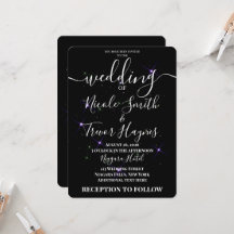 Benutzerdefinierte lila Sterne schwarze Hochzeit