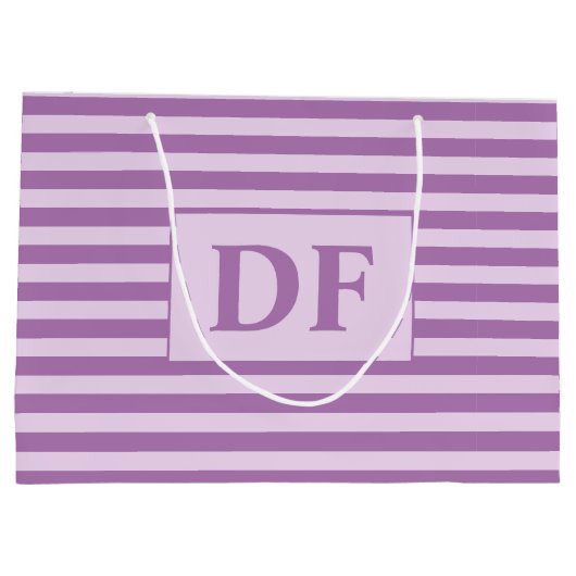 Benutzerdefinierte Lila Streifen Große Geschenktüte (Rückseite)