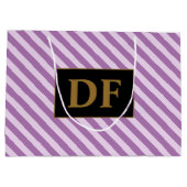 Benutzerdefinierte Lila Streifen Große Geschenktüte (Rückseite)