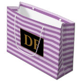 Benutzerdefinierte Lila Streifen Große Geschenktüte (Vorderseite Schrägansicht)