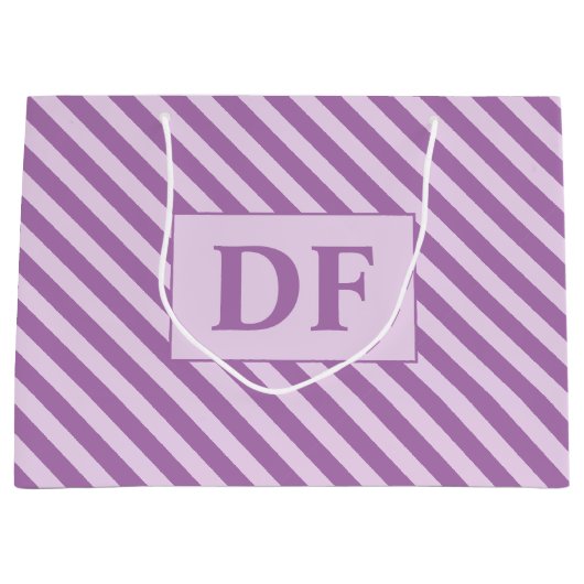 Benutzerdefinierte Lila Streifen Große Geschenktüte (Vorderseite)