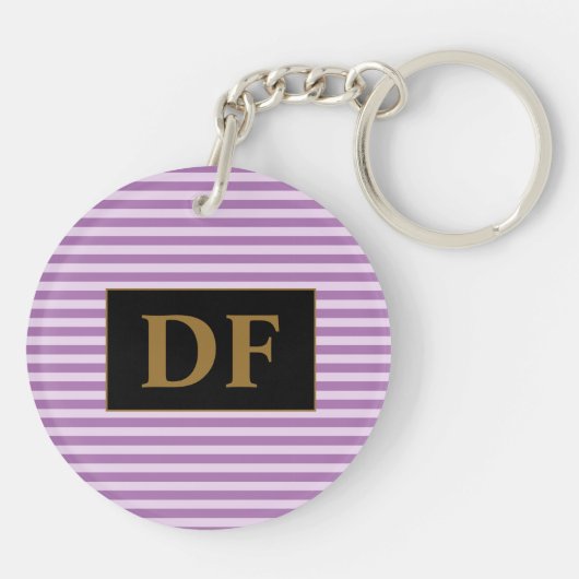 Benutzerdefinierte Lila Streifen Schlüsselanhänger (Rückseite)