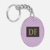 Benutzerdefinierte Lila Streifen Schlüsselanhänger (Vorderseite links)