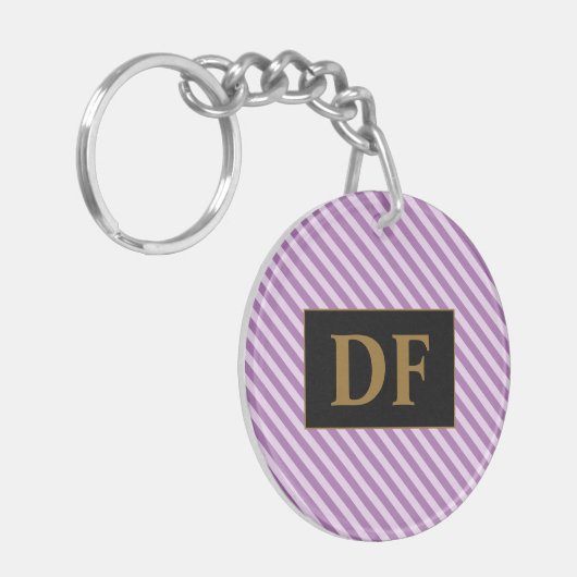 Benutzerdefinierte Lila Streifen Schlüsselanhänger (Vorderseite links)
