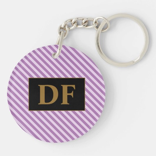 Benutzerdefinierte Lila Streifen Schlüsselanhänger (Rückseite)