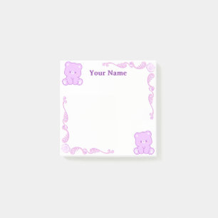 Benutzerdefinierte lila Teddybär-Filigran-Post-it- Post-it Klebezettel