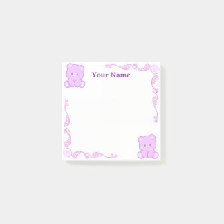 Benutzerdefinierte lila Teddybär-Filigran-Post-it- Post-it Klebezettel