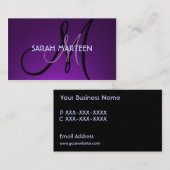 Benutzerdefinierte lila Theme-Monokarten Visitenkarte (Vorne/Hinten)