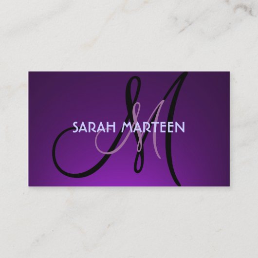 Benutzerdefinierte lila Theme-Monokarten Visitenkarte (Vorderseite)