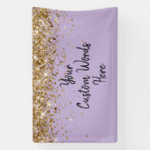 Benutzerdefinierte lila violette goldene Geburtsta Banner (Vertikal)