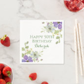 Benutzerdefinierte lila wilde Blumen Geburtstagsfe Serviette (Beispiel)