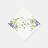 Benutzerdefinierte lila wilde Blumen Geburtstagsfe Serviette (Ecke)
