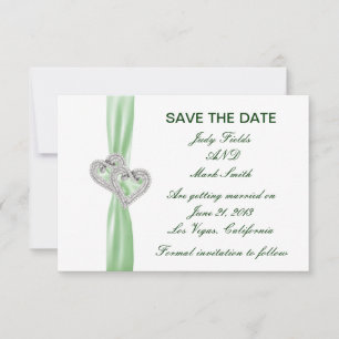 Benutzerdefinierte Limette-Herzen Save The Date Ka Einladung