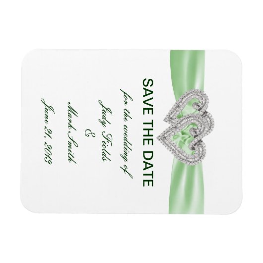 Benutzerdefinierte Limone Hearts Speichern des Dat Magnet (Horizontal)