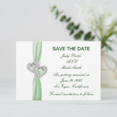 Benutzerdefinierte Limone Herzkarte Save the Date Einladung (Stehend Vorderseite)