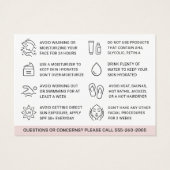 Benutzerdefinierte Logo-BB-Glow-Aftercare-Karte (Rückseite)