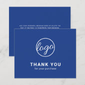 Benutzerdefinierte Logo Blau Budget Dankeschön-Kar (Vorne/Hinten)