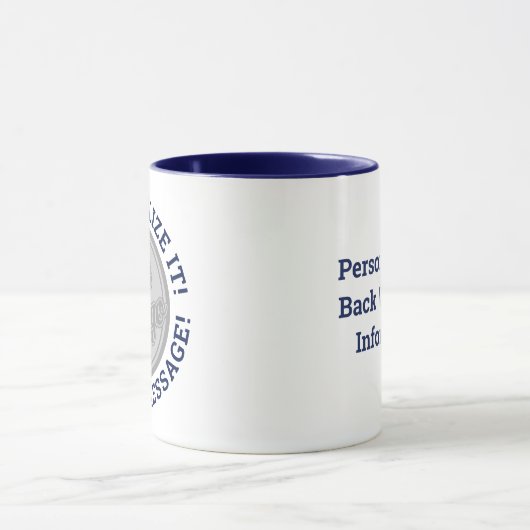 Benutzerdefinierte Logo-Cropp Circle Navy Blue Tex Tasse (Zentrum)